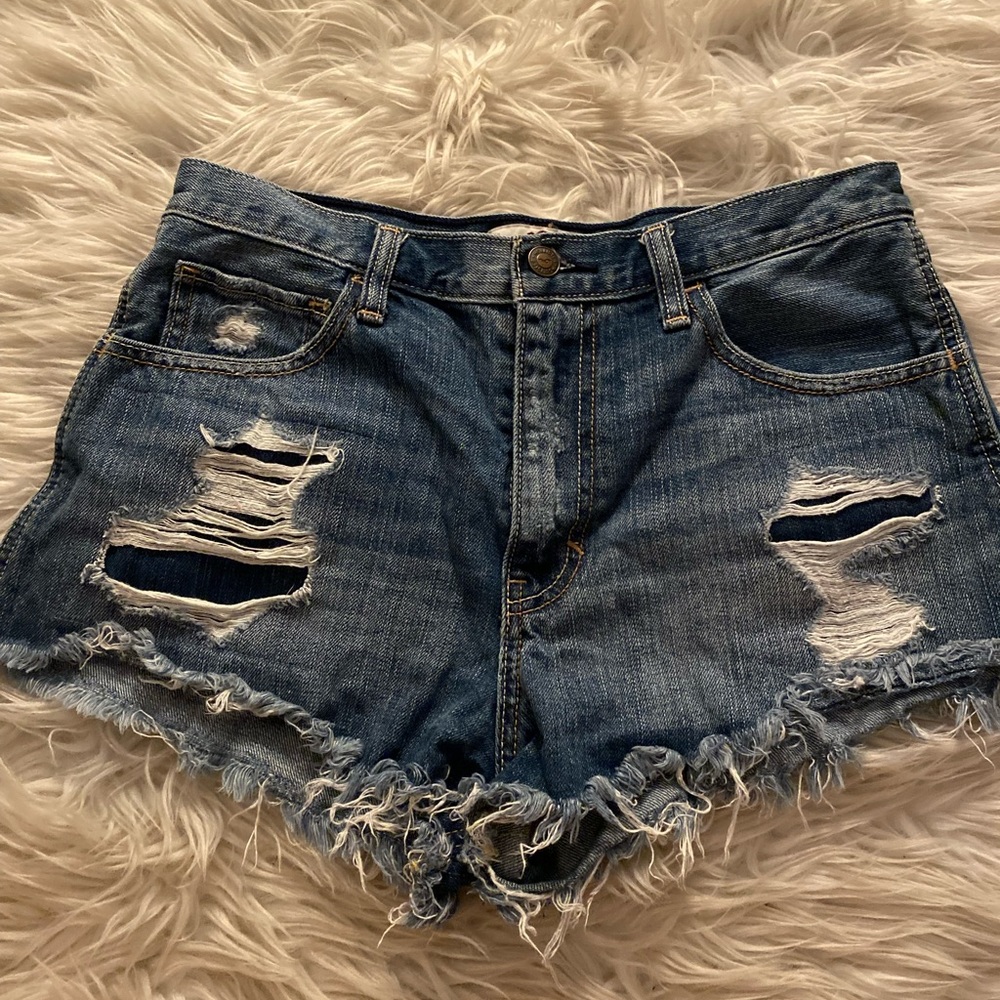 Hollister distressed high waisted shorts